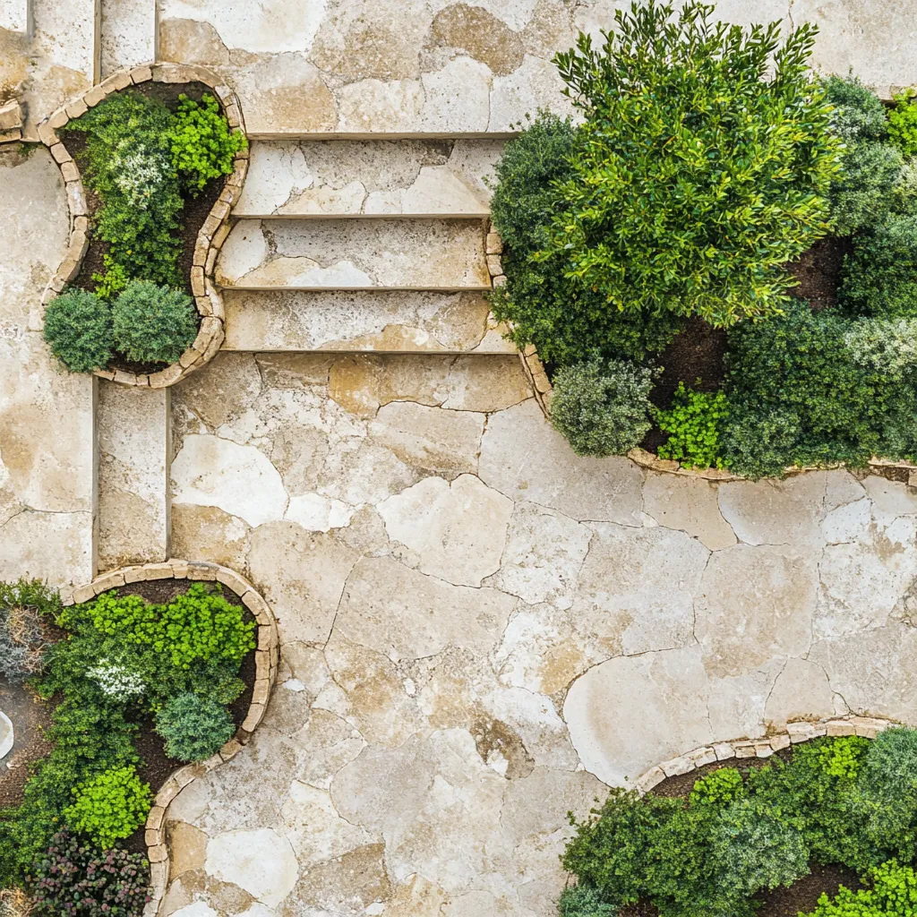Landscape using travertine in henderson